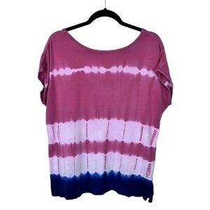 Chaps Red and White Short Sleeve Boxy Tee